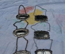 6 X Vintage Silver Plated Decanter Labels