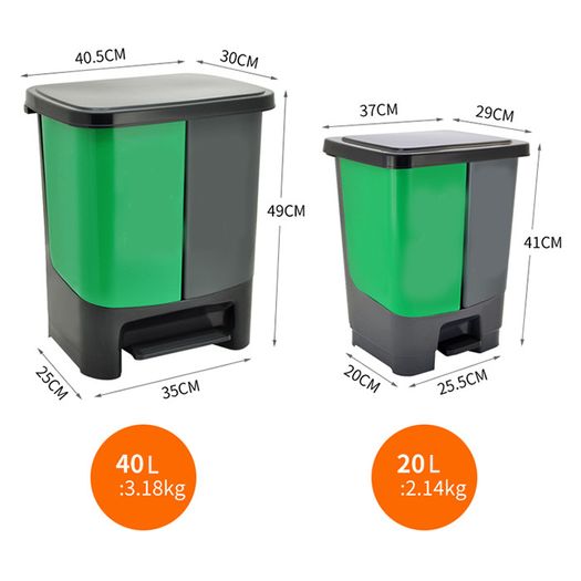 Classified Waste Recycling Trash Bin 20L for Indoor Use