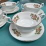 4 Bone China Soup Bowls With Matching Saucers Image 2