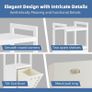 Bamboo Tilt Out Hamper, Bathroom Laundry Cabinet with Hidden Foldable Basket, Freestanding Clothes Storage Organizer with Storage Shelf, White Image 6