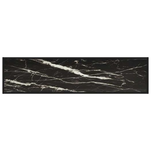 TV Cabinet Black with Black Marble Glass 160x40x40 cm