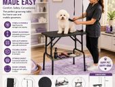 Dog Grooming Table with Storage Shelf Basket Foldable Pet Grooming Station