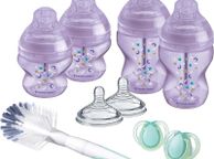 main image for ad Advanced Anti-Colic Newborn Baby Bottle Starter Kit, Slow-Flow Breast-Like Teats and Unique Anti-Colic Venting System, Mixed Sizes, Purple