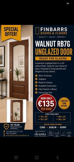 Deanta Walnut RB7G Doors