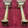 Pair Antique And Shiny Solid Brass Art Deco Ornate Corinthian Column Candlestick Holder Image 5