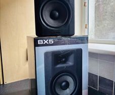 A pair of M-Audio BX5 D3 studio monitors