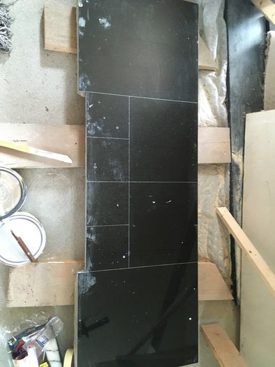 Black Slate Fireplace with Cast Iron Insert