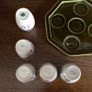Vintage 1960s/70s  Dark Green ceramic egg cups and salt cellar with tray Image 6