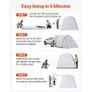 Inflatable SUV Tent with Awning, 2.44 x 2.04m 3-Season SUV Tailgate Tent with Ventilated Doors & Mesh Window, PU2000mm Waterproof Car Rear Hatch Tents for Outdoor Camping - Air Pump Included Image 2