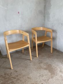 Laura James Ella Pale Oak Wooden Armchairs (Pair)