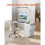 Computer Desk with Fabric Drawers, 120 cm Reversible Study Work Writing Desk for Modern Home Office Bedroom Image 2