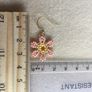 Handmade Beaded Pink Flower Earrings Image 5