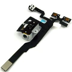 White iPhone 4S Headphone Jack Mute Switch Volume Buttons Audio Flex Cable