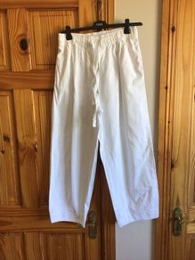 COS Ladies White Denim wide leg Trousers  Size 12 Eu 40 includes postage