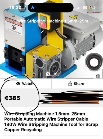 220v Wire Stripping Machine Automatic Cable Stripper Metal Recycle 1.5-25mm