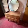 Vintage Dressing Table with Round Mirror Retro Vanity Image 2