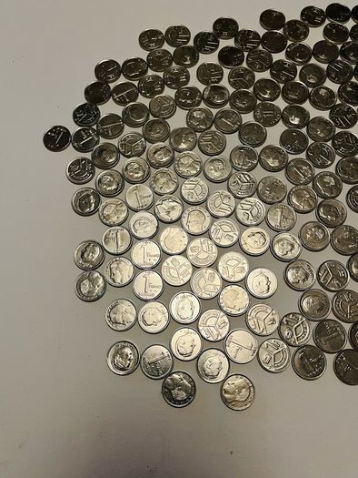 Belgian 1 Franc Coins. Bundle. 1990s. Around 150 in total