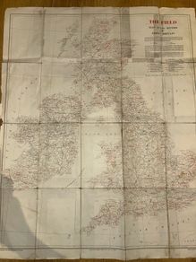 Vintage 1963 'The Field' Map of the Rivers of Great Britain & Ireland
