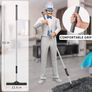 Pet Hair Removal Rubber Broom with Built in Squeegee, 2 in 1 Floor Brush for Carpet, 61 inch Adjustable Handle, includes One Microfiber Cloth Image 2