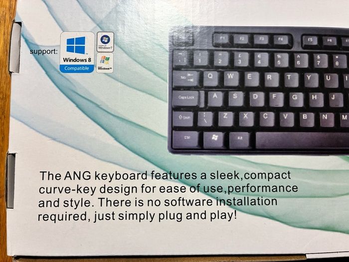 BNIB ANG A8236 Standard Keyboard USB wired, full size