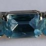 Vintage Blue Art Deco Aquamarine Bar Brooch Image 7