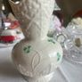 Vintage Beleek shamrock porcelain vase and Beleek shell milk jug Image 3