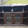 Corner cabinet mahogany with glass doors Image 2
