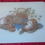 Large 19.75 Inch Long Glass Centerpiece Placemat / Bread Loaf Chop Board Image 6
