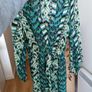 beautiful dress Zara printed long sleeve V neck geometric dress bloggers , puffed sleeve dress Image 6