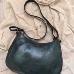 Stunning emerald green vintage Chesneau crescent bag