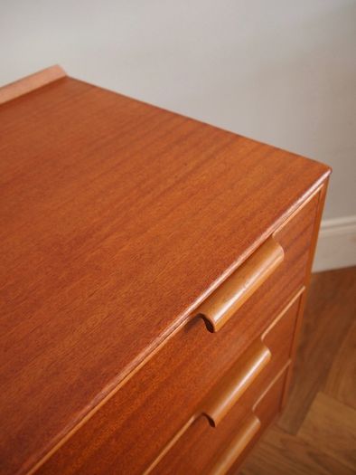 Vintage Teak Chest Of Three Drawers Mid Century Retro 1960s