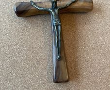 Hand carved olive wood French cross
