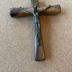 Hand carved olive wood French cross