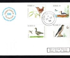1979 Fauna and Flora: Birds Commemorative Stamps Post & Telegraph First Day Cover (FDC) with Dun Dealgan (Dundalk) steele cancel