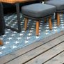 Ex display limited edition 200cm x 300cm navy and white star print indoor/outdoor rug Image 10