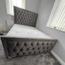 New Classic Upholstered Bed Frame Single, Double & King Size Options Image 8