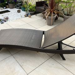 Rattan sunlounger