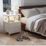 Bedside Table Set of 2, Side Table with Charging Station and Led Lights Image 7