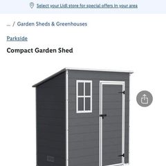 Lidl Compact Plastic Shed