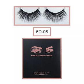 Magnetic Eyelashes with Magnetic Eyeliner and Tweezer - 3 Pair Set - Long Lashes - Size 6D-08