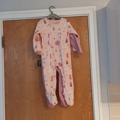 Dunnes Stores  2 Pack Fleece Sleepsuits.  Age - 12-18  months.   B.N.W.T.