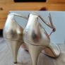 mid- heel ankle strap golden sandals Image 3