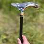 Unique Handmade Walking Stick, Blue Whale Handle, Never Used Image 8