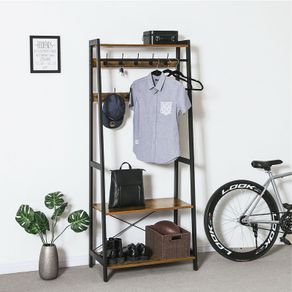 New Vintage Hall Tree Coat Rack Clothing Stand with Shoe Shelf- FREE P&P