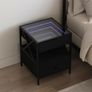Bedside Table with Infinity LED Black Image 2
