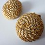 Fab large gold tone vintage earrings clip on Image 3