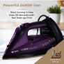 Tower T22008 CeraGlide Cordless Steam Iron with Ceramic Soleplate and Variable Steam Function, Purple Image 5