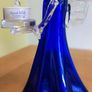 Cobalt blue glass angel candle holder Image 5