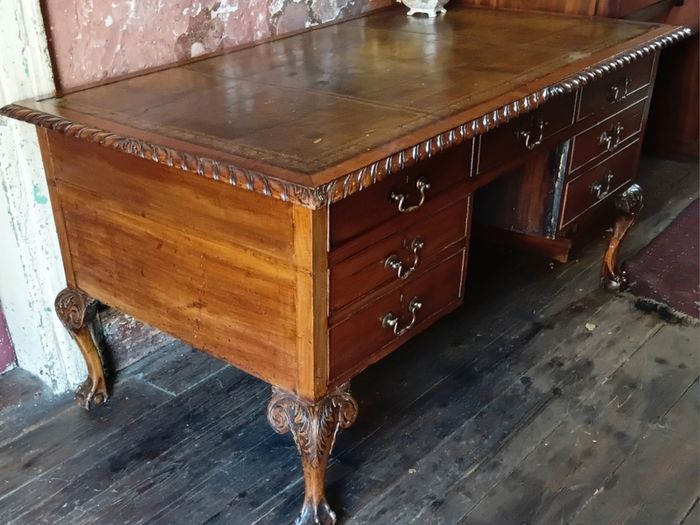 A Chippendale style mahogany Partners Desk