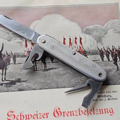 Vintage Wenger Alox Soldier Original Swiss Army Knife Issued year 1972 Discontinued Model Collectable